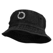 Winter Wreath Embroidered Pigment Dyed Bucket Hat - Black OSFM