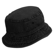 Winter Wreath Embroidered Pigment Dyed Bucket Hat - Black OSFM