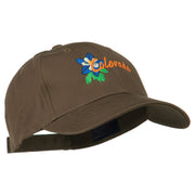 USA State Colorado Columbine Embroidered Low Profile Cotton Cap