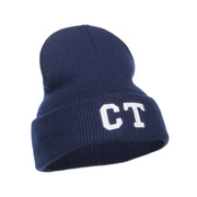 CT Connecticut Embroidered Long Beanie