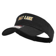 Golden Salt Lake City Embroidered Cotton Twill Sun Visor - Black OSFM