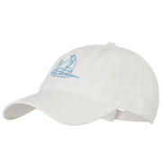 Schooner Outline Embroidered Washed Buckle Cap