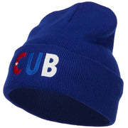 Cuba CUB Flag Embroidered Long Beanie