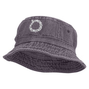 Winter Wreath Embroidered Pigment Dyed Bucket Hat - Charcoal OSFM