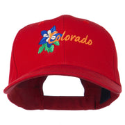 USA State Colorado Columbine Embroidered Low Profile Cotton Cap