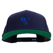 Dog Face Icon Embroidered Wool Blend Prostyle Snapback - Navy OSFM