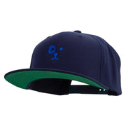 Dog Face Icon Embroidered Wool Blend Prostyle Snapback - Navy OSFM