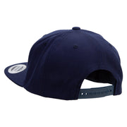 Dog Face Icon Embroidered Wool Blend Prostyle Snapback - Navy OSFM