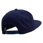 Dog Face Icon Embroidered Wool Blend Prostyle Snapback - Navy OSFM