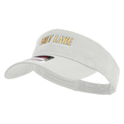 Golden Salt Lake City Embroidered Cotton Twill Sun Visor - White OSFM