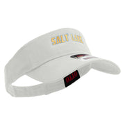 Golden Salt Lake City Embroidered Cotton Twill Sun Visor - White OSFM