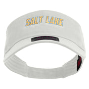 Golden Salt Lake City Embroidered Cotton Twill Sun Visor - White OSFM