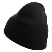 Moto Race Embroidered 8 Inch Short Beanie - Black OSFM