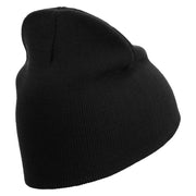 Moto Race Embroidered 8 Inch Short Beanie - Black OSFM