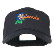 USA State Colorado Columbine Embroidered Low Profile Cotton Cap