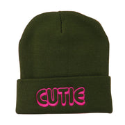 Wording of Cutie Embroidered Beanie