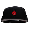 Small Lady Bug Patched Superior Cotton Twill Flat Bill Snapback Prostyle Cap - Black OSFM