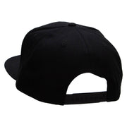 Small Lady Bug Patched Superior Cotton Twill Flat Bill Snapback Prostyle Cap - Black OSFM