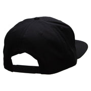 Small Lady Bug Patched Superior Cotton Twill Flat Bill Snapback Prostyle Cap - Black OSFM