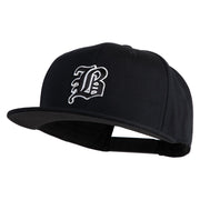 Old English Black B Patched 6 Panels Round Bill Cap - Black OSFM