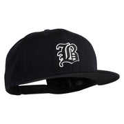 Old English Black B Patched 6 Panels Round Bill Cap - Black OSFM