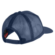 POW MIA You Are Not Forgotten Patched Solid Cotton Twill 5 panel Mesh Back Cap - Navy OSFM