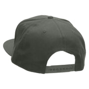 Small Lady Bug Patched Superior Cotton Twill Flat Bill Snapback Prostyle Cap - Charcoal OSFM