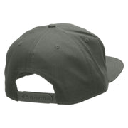 Small Lady Bug Patched Superior Cotton Twill Flat Bill Snapback Prostyle Cap - Charcoal OSFM