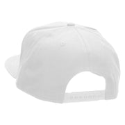 Small Lady Bug Patched Superior Cotton Twill Flat Bill Snapback Prostyle Cap - White OSFM