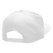 Small Lady Bug Patched Superior Cotton Twill Flat Bill Snapback Prostyle Cap - White OSFM