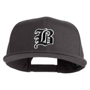 Old English Black B Patched 6 Panels Round Bill Cap - Dark Grey OSFM