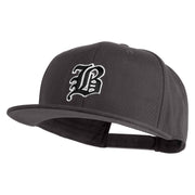 Old English Black B Patched 6 Panels Round Bill Cap - Dark Grey OSFM