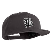 Old English Black B Patched 6 Panels Round Bill Cap - Dark Grey OSFM