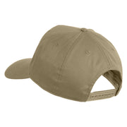 USS Midway CV 41 Blue Patched Solid Cotton Twill 5 Panel Prostyle Snap Cap - Khaki OSFM