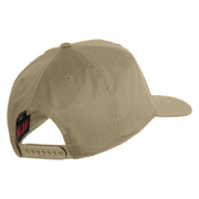 USS Midway CV 41 Blue Patched Solid Cotton Twill 5 Panel Prostyle Snap Cap - Khaki OSFM
