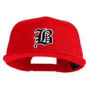 Old English Black B Patched 6 Panels Round Bill Cap - Red OSFM
