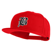 Old English Black B Patched 6 Panels Round Bill Cap - Red OSFM