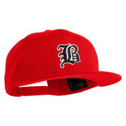Old English Black B Patched 6 Panels Round Bill Cap - Red OSFM