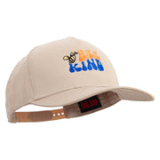 Bee Kind Symbol Embroidered Solid Cotton Twill 5 Panel Prostyle Snap Cap - Khaki OSFM