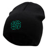 Square Illusion Embroidered 8 inch Acrylic Short Blank Beanie - Black OSFM