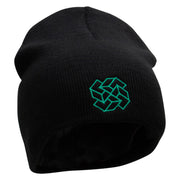 Square Illusion Embroidered 8 inch Acrylic Short Blank Beanie - Black OSFM