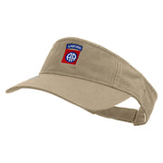 Licensed 82nd Airborne Military Embroidered Cotton Twill Washed Visor - Khaki OSFM