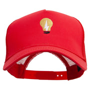 Electrical Bulb Five Panels Pro Style Trucker Mesh Cap - Red OSFM