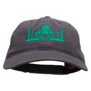 India Embroidered Garment Washed Cotton Twill Cap - Charcoal OSFM