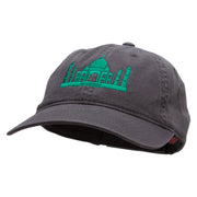 India Embroidered Garment Washed Cotton Twill Cap - Charcoal OSFM