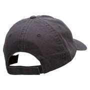 India Embroidered Garment Washed Cotton Twill Cap - Charcoal OSFM