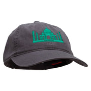 India Embroidered Garment Washed Cotton Twill Cap - Charcoal OSFM