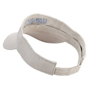 Hawaii Script Embroidered Pro Style Cotton Twill Washed Visor - Stone OSFM