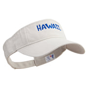 Hawaii Script Embroidered Pro Style Cotton Twill Washed Visor - Stone OSFM