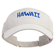 Hawaii Script Embroidered Pro Style Cotton Twill Washed Visor - Stone OSFM